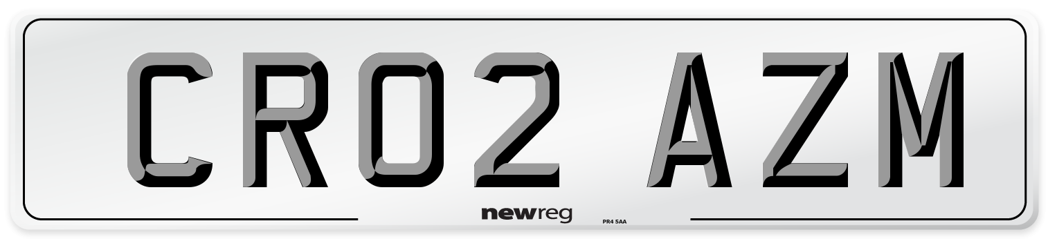 CR02 AZM Number Plate from New Reg